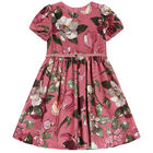 فستان بنات بطبعة الزهور باللون الزهري, 2, hi-res